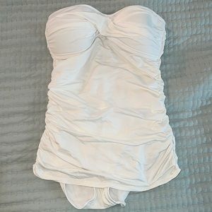 White one piece swim bathing suit